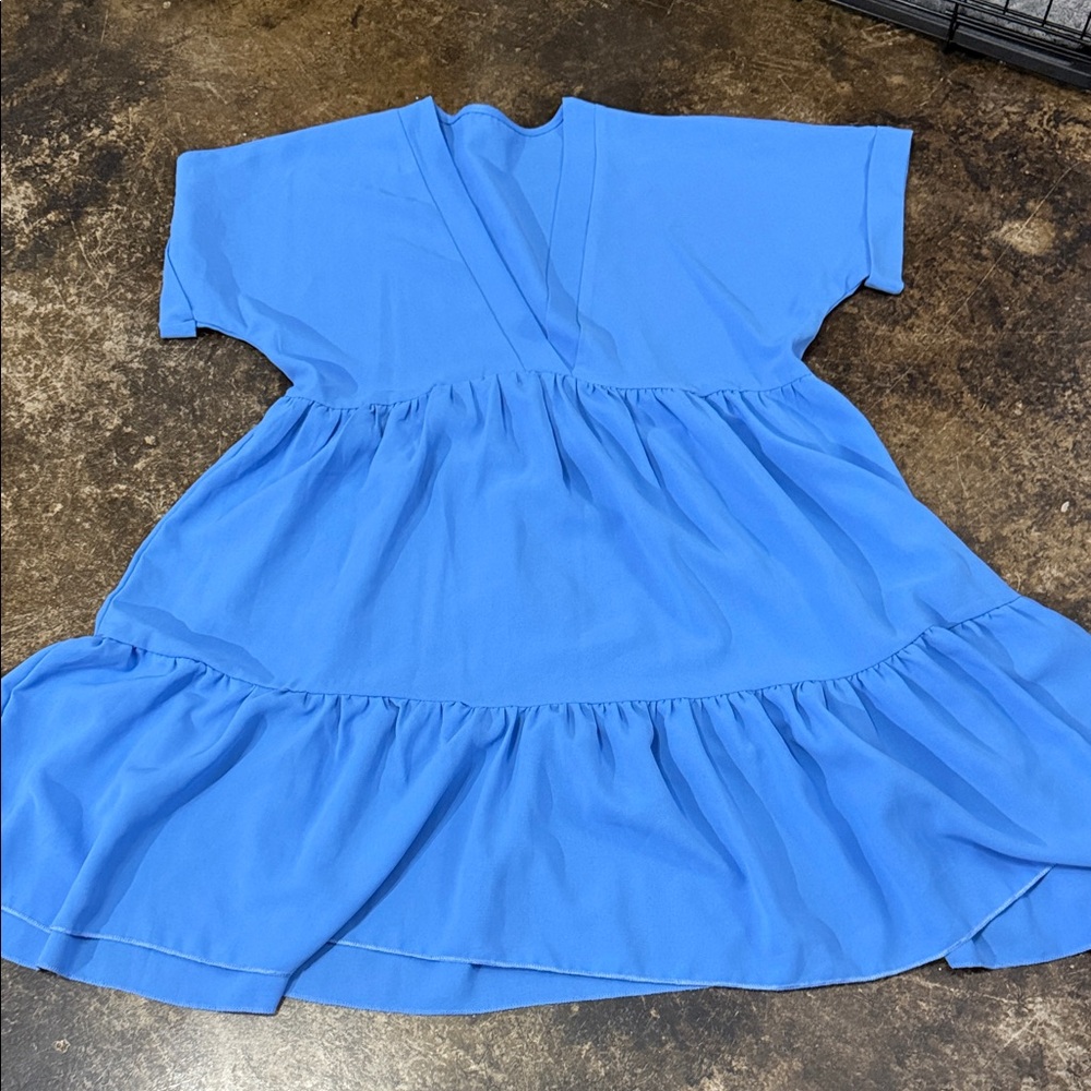 SHEIN Vivid Blue Tiered Casual Dress